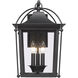 Brigham 3 Light 11 inch Natural Black Outdoor Wall Light, Large